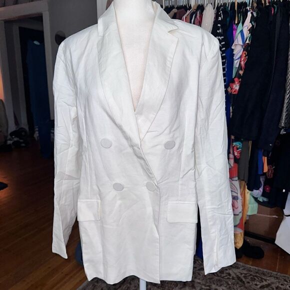 Brave + True | NWTs White Linen Blend Elevate Blazer Size XL - Picture 3 of 9